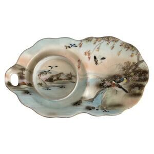 Vintage Hand Painted Nature Japanese Tea Tray
